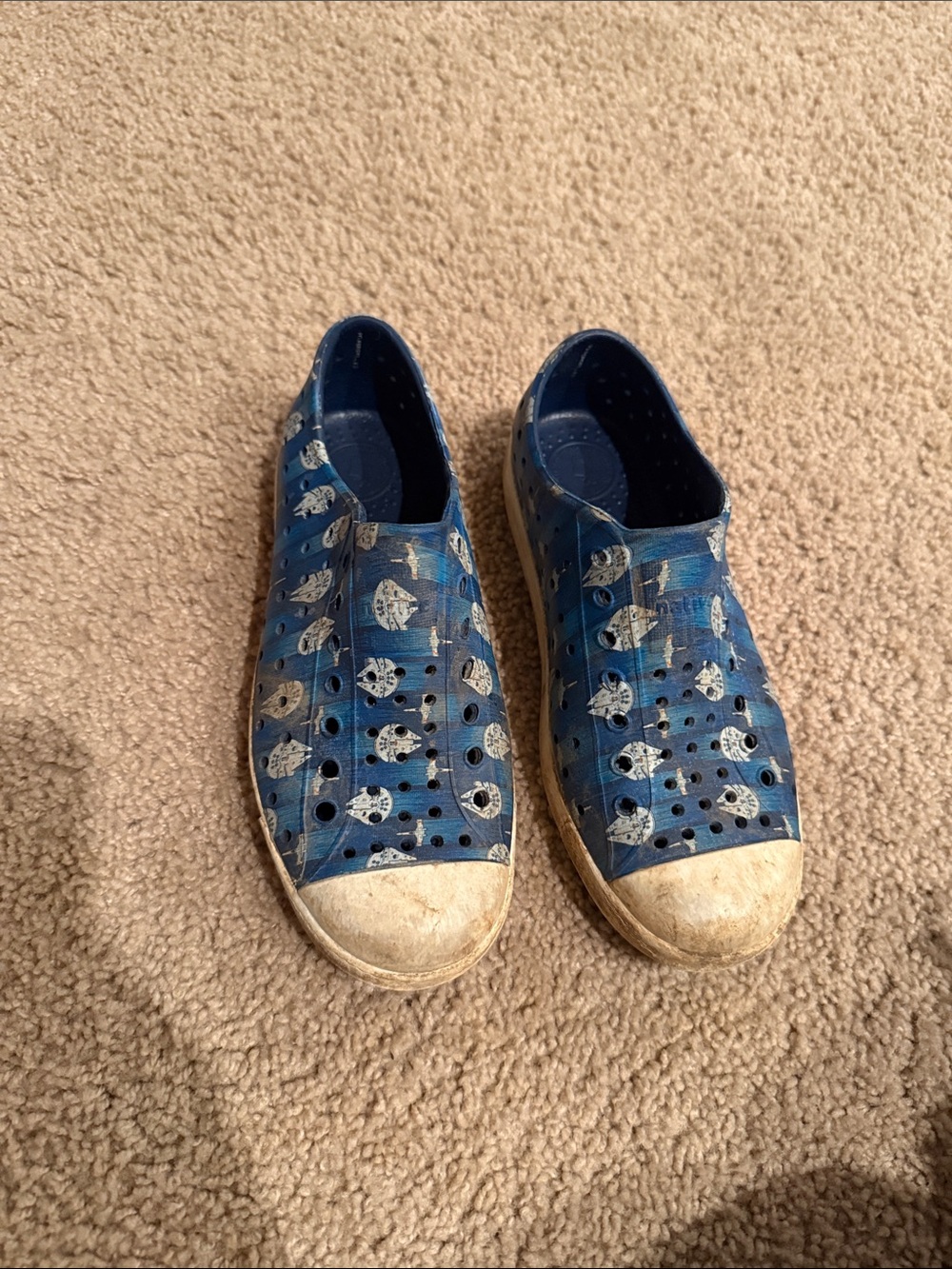 Native Jefferson Kids Blue Star Wars Print Slip-On Water Shoes